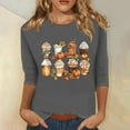 thumbnail image 2 of Women's Fall Graphic T-Shirt, Cute Pumpkin Spice Latte Coffee Print, Casual Crewneck Half Sleeve Top, Soft Comfortable Autumn Tee, 2 of 2