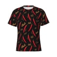 thumbnail image 4 of Vsdgher Hot Chili Print Men's Dry Fit Mesh Athletic Shirts Moisture Wicking Tennis T-Shirt Tops, 4 of 9