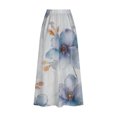 thumbnail image 4 of Women's Printed Elastic Waistband Pleated Pocket Skirt With Mid Calf Skirt White XXXL, 4 of 5