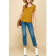 thumbnail image 5 of Made by Johnny Women's Scoop Neck Short Sleeve Pleated Front Blouse Tunic Top XXL MUSTARD, 5 of 6