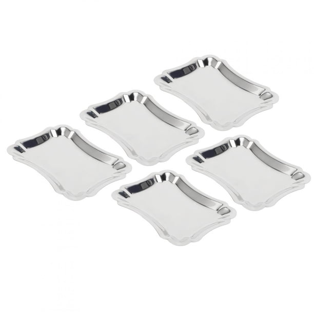 Plato para refrigerios NikouMX bandeja de servir de acero inoxidable 5 piezas Color acero inoxidable