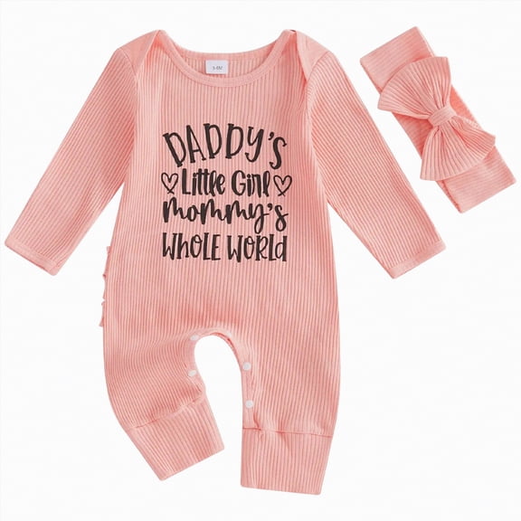 mgoYE Newborn Baby Girl Outfit Sweatshirt Romper Long Sleeve Jumpsuit Preemie Coming Home Outfit(Light Pink,0-3 Months)
