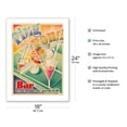thumbnail image 2 of Ping Pong Bar - Paris France - Vintage Advertising Poster c.1960s - Fine Art Matte Paper Print (Unframed) 18x24in, 2 of 4