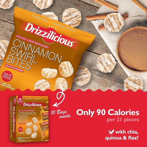 Drizzilicious Mini Rice Cakes, Cinnamon Swirl Flavored Rice Cake