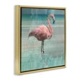 thumbnail image 3 of Stupell Industries Layered Flamingo Bird Portrait Animals & Insects Painting Gold Floater Framed Canvas Art Print Wall Art, 18 x 18, 3 of 9