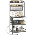 thumbnail image 1 of HOMCOM Bakers Rack with Power Outlet Industrial Coffee Bar Grey, 1 of 10