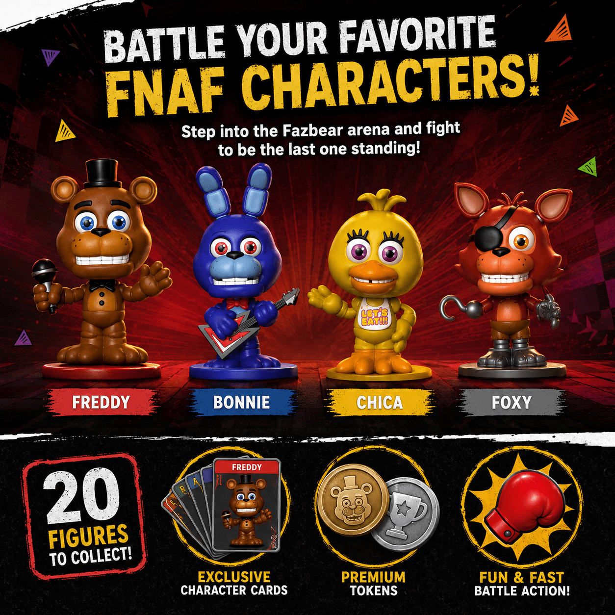 Funko Five Nights at Freddy's Fightline Series 1 Premier Pack Collectible Battle Game, 2 Players, Ages 6+