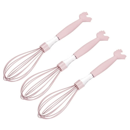 

Uxcell Egg Whisk 292mm/11.5 Silicone Cartoon Shape Balloon Mixer for Baking Pink 3Pack