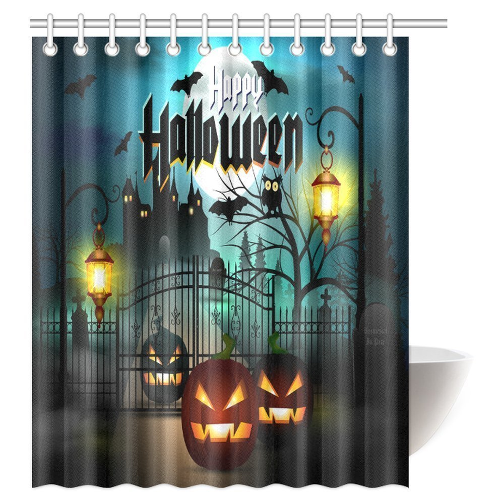 Pop Scary Shower Curtain Happy Halloween Spooky Carved Halloween Pumpkin Decor Art Bathroom Decor Set 60x72 Inch Walmart Canada