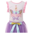 thumbnail image 3 of Toddler Girls 2 Pieces Skirt Set Unicorn Birthday Tank Top Tutu Tulle Party Skirt Set White 2T XS (P501610P), 3 of 4
