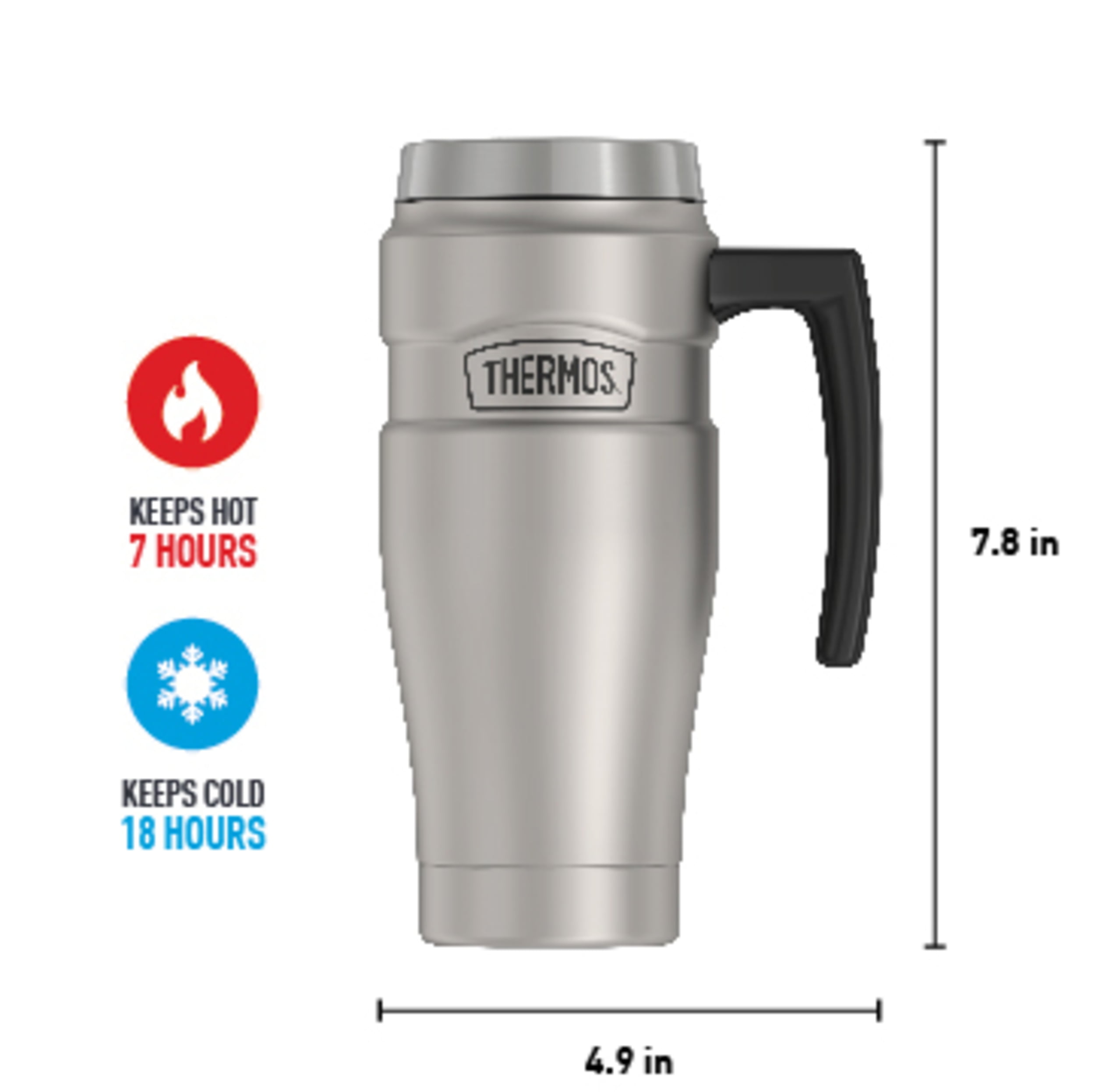 Thermos Stainless King 16 Oz. Matte Red Stainless Steel Travel Mug - Henery  Hardware