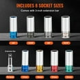 thumbnail image 3 of VEVOR Lug Nut Impact Socket Set 1/2 in Drive Metric and SAE 6-Point Deep Socket, 3 of 9