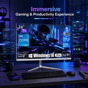Toemaagic All-in-One Desktop 24″ FHD Display Intel Core i5 16GB RAM 512GB SSD Windows 10,Mouse,Keyboard ,White
