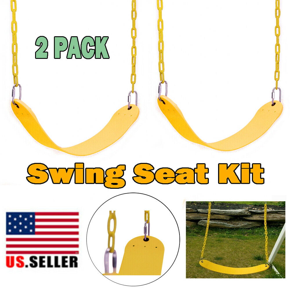 2 Pack Heavy Duty Swing Seat Swing Set Accessories Swing Seat Replacement Yellow 