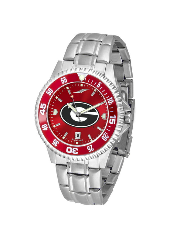 Red Georgia Bulldogs Competitor Steel AnoChrome Color Bezel Watch