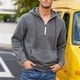 thumbnail image 3 of MHFRRA Sudadera con Capucha, Cuello Alto, Media Cremallera y Forro, Manga Larga, Térmica, Cálida, Deportiva, para Exteriores, Informal, Ajuste Cómodo Gris, 3 of 8