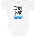 thumbnail image 3 of Inktastic Crawl Walk Swim Wave Design Boys or Girls Baby Bodysuit, 3 of 5