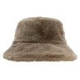 thumbnail image 2 of FNGZ 1 Pc Hat, Gold Bucket Hats, Winter Bucket Hat for Women Men Fuzzy Warm Hat Women's Furry Fisherman Cap for Casual Trips Sports Skiing, 2 of 7