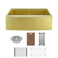 thumbnail image 2 of Tourner 33 x 22 Stainless Steel, Single Basin, Farmhouse Kitchen Workstation Sink with Apron in Gold, 2 of 14