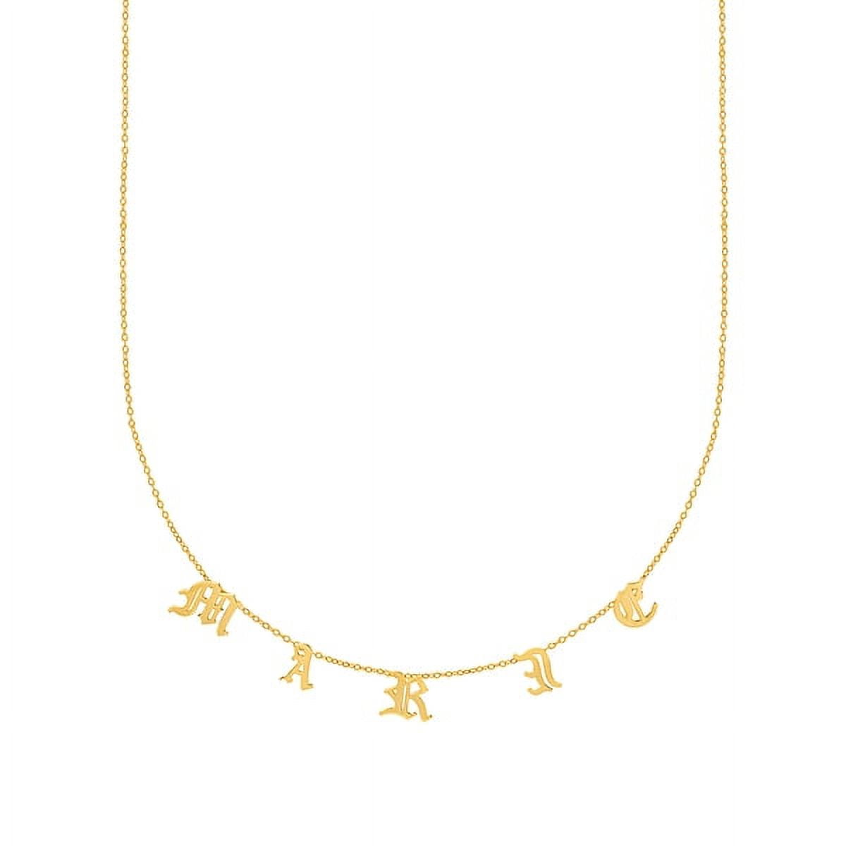 Personalized Old English Initials Necklace in Sterling Silver, 14K Gold Plated Sterling Silver, 10K Gold or 14K Gold