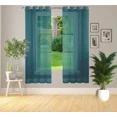 thumbnail image 2 of Gorgeous Home Linen Faux Silk Sheer Grommet Curtain Panels 108" x 63" Ruby Dust Slate., 2 of 5