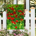 thumbnail image 2 of Floral Flower Red Poppy Field Farm Meadow Landscape Spring Summer Garden Yard Flag 12 x 18 Inch, Double Sided Outdoor Decorative Welcome flags Banners for Home House Lawn Patio, 2 of 5