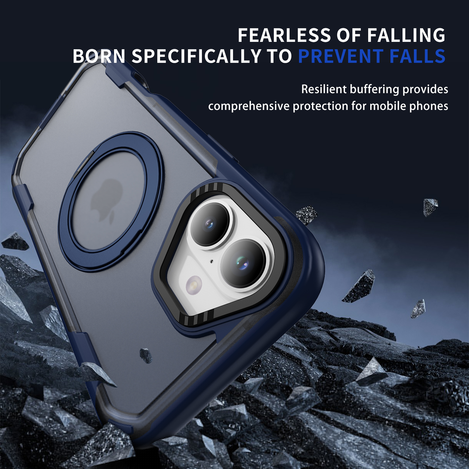 thumbnail image 5 of Allytechgroup Magnetic Case for iPhone 16 Plus with Ring Holder, Support Wireless Charging Hard PC Soft TPU Slim Fit Shcokfproof Protective Back Cover for iPhone 16 Plus, Blue, 5 of 8