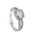 thumbnail image 4 of Princess Cut White Cubic Zirconia Halo Wedding Ring .925 Sterling Silver Band Jewelry Female Size 5, 4 of 4