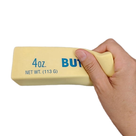 Taotanxi Butter Toys, Super Soft Butter-Shaped Slow Rising, Sticky Butter Sticks Squeeze Toys, Realistic Food Soft Fidget Toys for Decompression Anxiety Relaxation(Light Yellow)