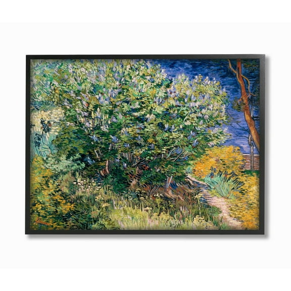 Stupell Industries Bush On The Water Green Blue Van Gogh Classical Painting Black Framed Art Print Wall Art, 24x30, by Vincent Van Gogh