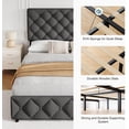 thumbnail image 5 of GARVEE King Size Bed Frame, with Adjustable Headboard, 4 Storage Drawers, Gray, 5 of 6