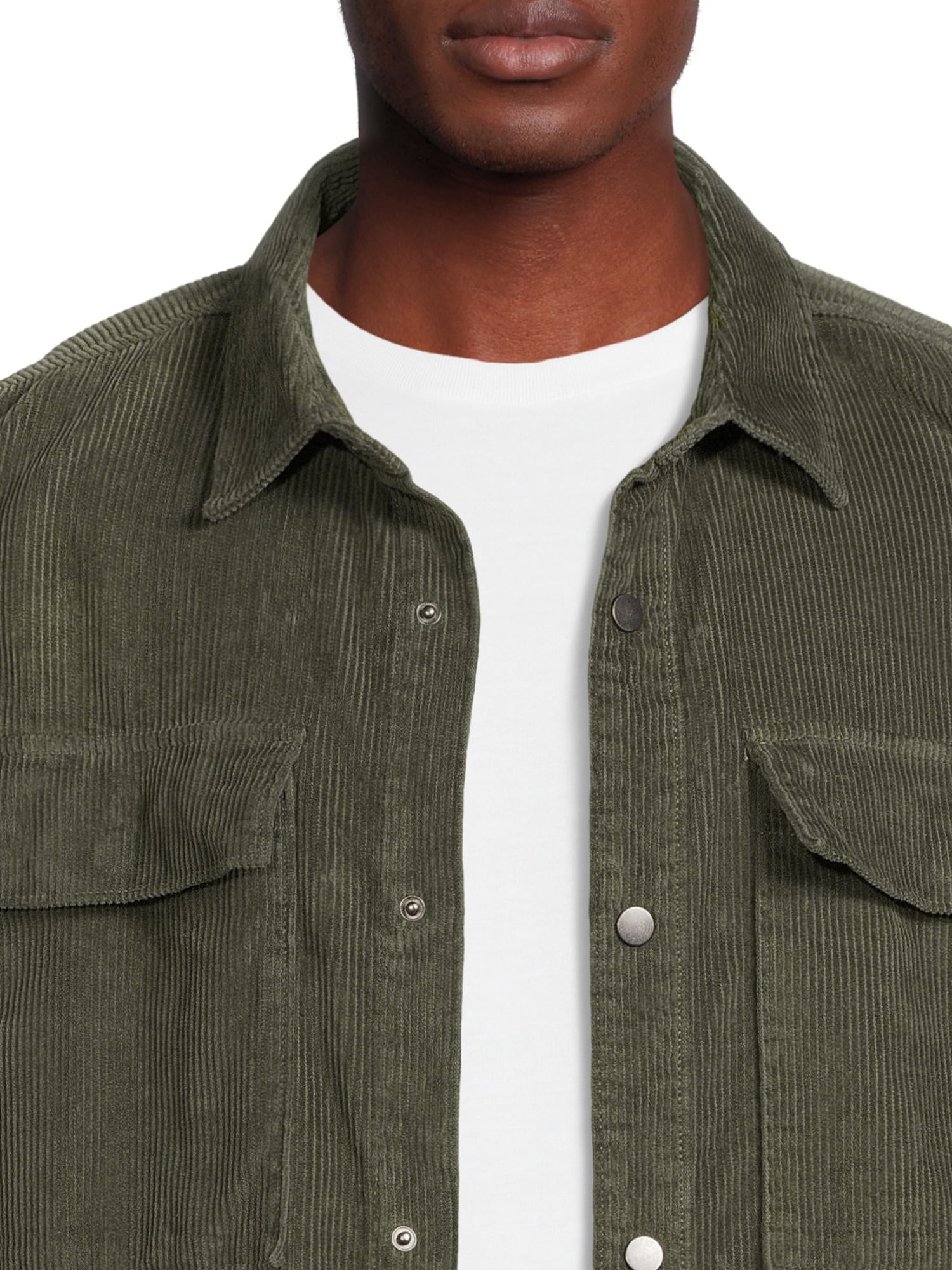 No Boundaries Men's and Big Men's Layering Corduroy Shirt Jacket, Sizes up  to 5X 