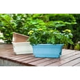 thumbnail image 4 of Macetas rectangulares de plástico con riego automático de 40 cm, macetas decorativas modernas para todas las plantas, flores, hierbas, color beige, juego de 2, 4 of 5