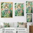 thumbnail image 4 of Designart "Tropical Elegance Leopard II" Animals Canvas Wall Art - Traditional Yellow Leopard Entryway Wall Art Print, 4 of 6