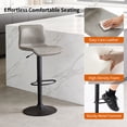 thumbnail image 6 of FIRAVOE Swivel Bar Stools Set of 4, Counter Height Bar Stools with Back, Adjustable Bar Stools 24" to 32", Gray Leather Kitchen Barstools Counter Stools Island Bar Chairs, 6 of 10