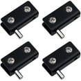thumbnail image 1 of 4 Pack Charnière Pivotante, Charnière de Porte en Verre Sans Cadre Clips de Porte en Verre en Acier Inoxydable Noir avec Kit de Remplacement de Broche Réglable pour Verre 5-6mm D, 1 of 5