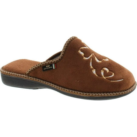 

SC Home Collection Womens 14117 Plush Embroidered House Slippers Made in Europe Camel 39