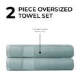 thumbnail image 5 of Regency Heights 2-Piece Oversized Bath Towel, 100% Turkish Cotton Bathroom Towels, Quick Dry, Super Absorbent Bath Towels for Bathroom, Seafoam, 35x70", 5 of 8