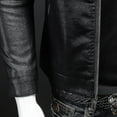 thumbnail image 5 of Chaqueta de cuero de primavera y otoño para hombre prendas de vestir de cuero informales con cuello levantado, 5 of 5
