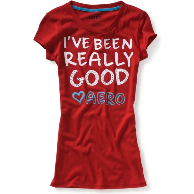 Aeropostale Mujeres I've Been Really Good Dorm Pajama Sleep T-shirt, Rojo, Small Aeropostale Camiseta de manga corta