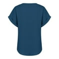 thumbnail image 4 of DuoJiaJ Stylish Women Shirts For Everyday Wear Casual V Neck Solid Tops Ideal For Summer Pairing With Jeans Or Relaxed Pants Women's Casual Shirts Blue M, 4 of 5