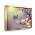 thumbnail image 3 of Designart 'Ancient Butterfly Flying To A White Flower' Traditional Framed Canvas Wall Art Print, 3 of 5