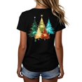 thumbnail image 4 of gbyLJF Women's Christmas Tree Shirts Pine Tree Back Print Tees Lights Bright Short Sleeve Xmas Holiday Tops, 4 of 5