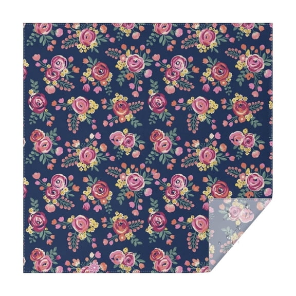 Pioneer Flower Floral Print Pattern Square Tablecloth,Waterproof Square Table Cover,Wipeable Spillproof Washable Table Cover for Home Kitchen Party Decor 42"X42"(107x107cm)