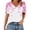 pink, variant on Staron Spring Summer Women's Printed Tops Casual V-Neck Button Down Shirt Short Sleeve Blouse, Pink M