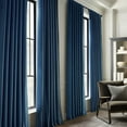 thumbnail image 3 of HPD Half Price Drapes Basic Deluxe Velvet Room Darkening Curtains with Rod Pocket - 2 Panels Set - Window Curtains for Living Room & Curtains for Bedroom, 50W X 120L, Deep Cobalt Blue, 3 of 12