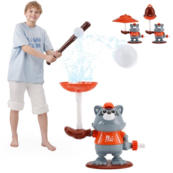 3 in 1 Water Baseball Summer Toys Sprinkler for Kids, Toddler Outdoor Toys Sprinklers for Yard with Sprinkler Heads, 360° Roating Water Toys Attache to Garden Hose Backyard Pool Party Outdoor Games
