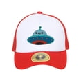 thumbnail image 1 of Gravity Threads UFO Smile Face Patch Trucker Hat - Red/White, 1 of 1