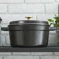 thumbnail image 3 of Staub Cast Iron 4-qt Round Cocotte - Matte Black, 3 of 12
