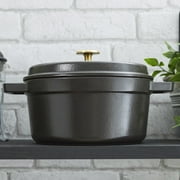 Staub Cast Iron 4-qt Round Cocotte - Matte Black